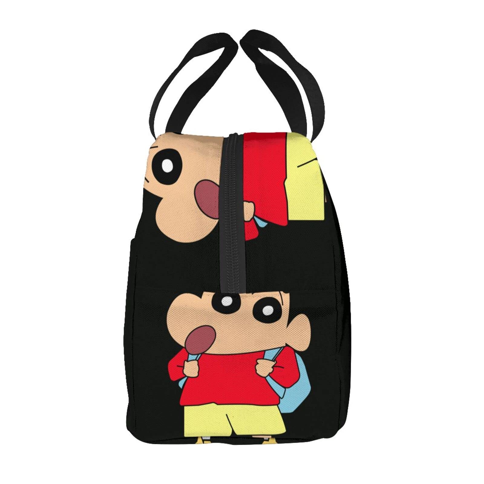Amazon | クレヨンしんちゃん 保冷 がま口 ランチバッグ ブラック お